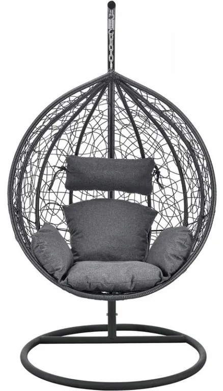 Čierne závesné kreslo KOKON so stojanom