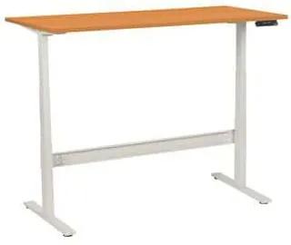 Výškovo nastaviteľný kancelársky stôl Manutan Expert, 160 x 80 x 62,5 - 127,5 cm, rovné vyhotovenie, ABS 2 mm, buk
