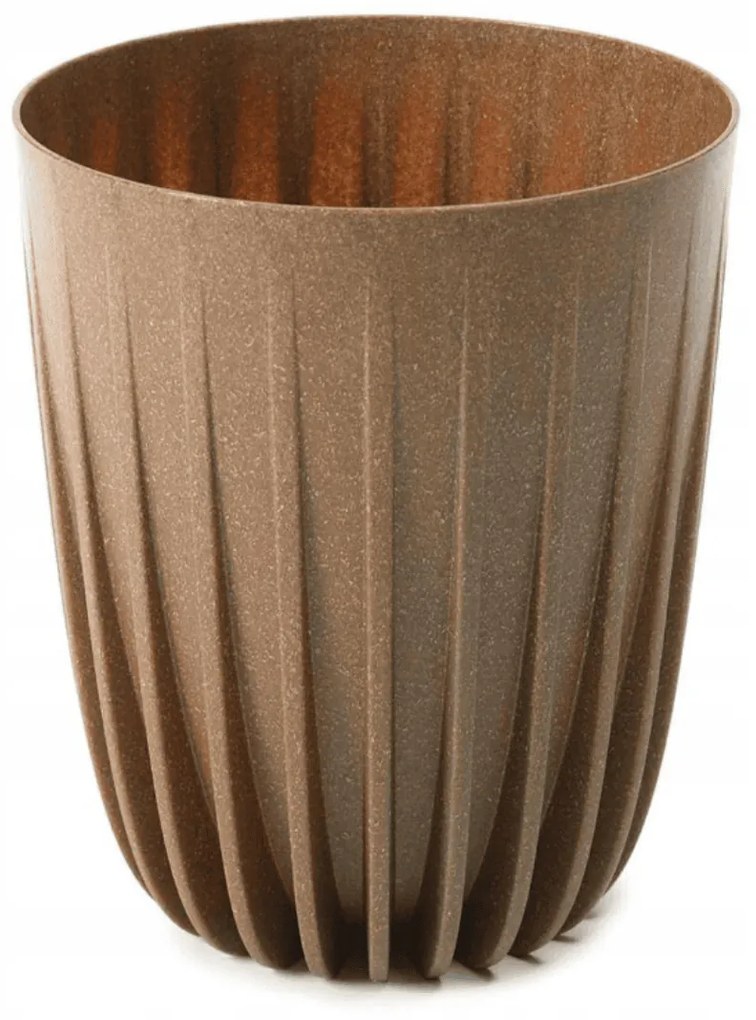 PLASTOVÝ KVETINÁČ STRIPPED ECO 30X25 CM HNEDÁ