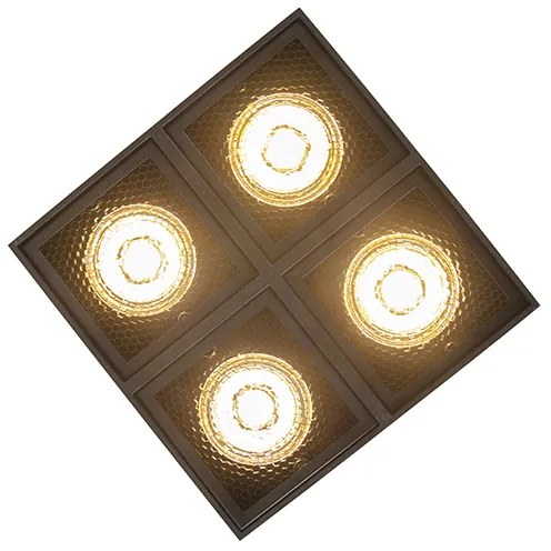 Dizajnové bodové svetlo čierne 4-žiarovkové - Qubo Honey