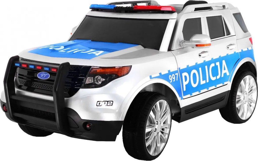 Ramiz Detské policajné SUV na batérie na diaľkové ovládanie + sirény + svetlá + megafón