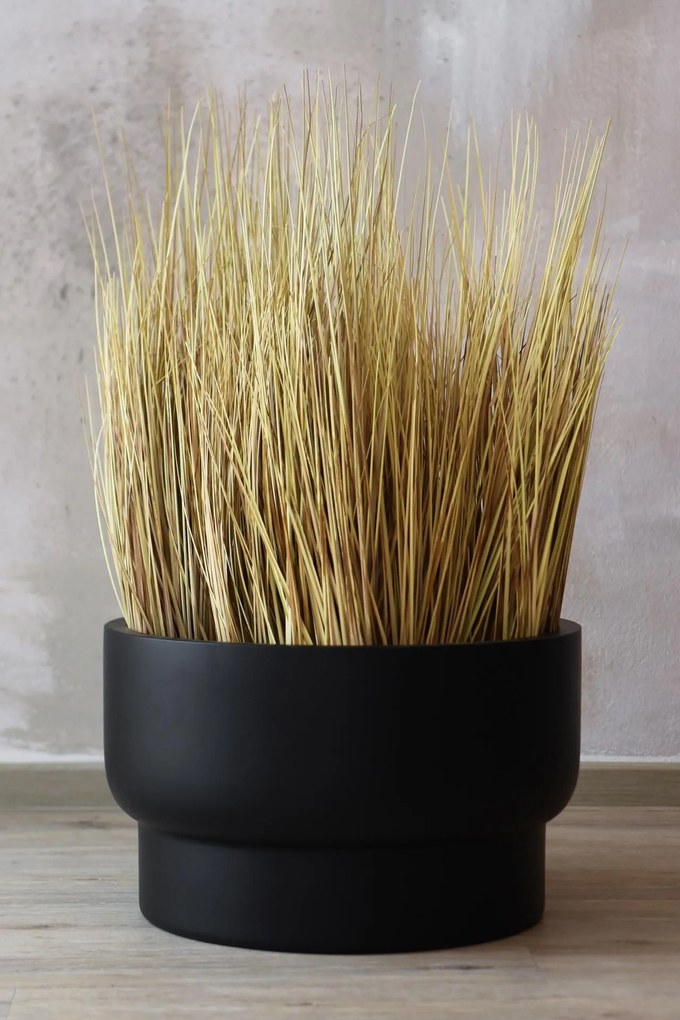 Dizajnový kvetináč LIVELLI, sklolaminát, výška 28 cm, čierny