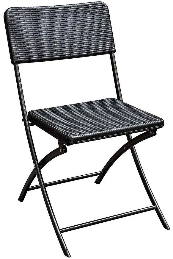 Plastová stolička skladacia čierna