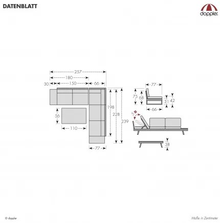 Doppler LIVORNO LOUNGE set - rohové záhradné sedenie