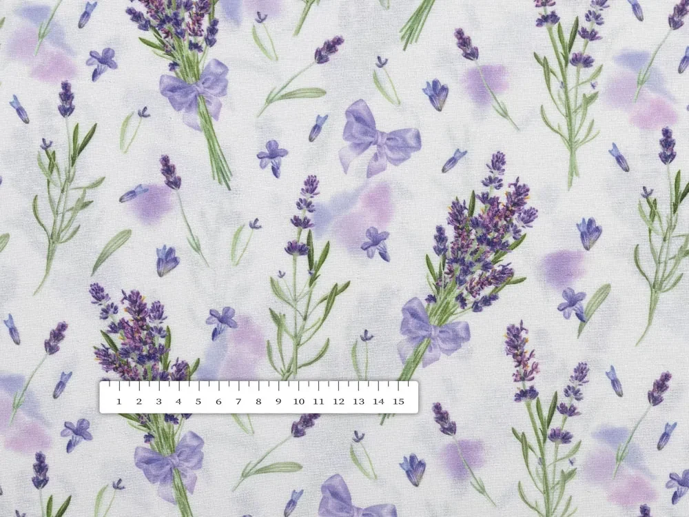 Biante Dekoračná obliečka na vankúš PML-085 Vetvičky levandúľ na bielom 50 x 50 cm