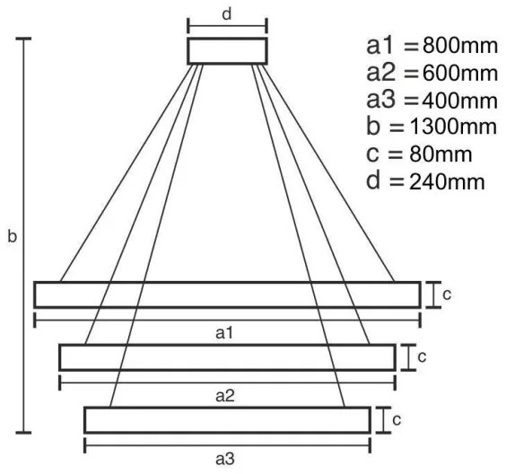 LED Stmievateľný luster na lanku LED/240W/230V 3000-6500K + diaľkové ovládanie