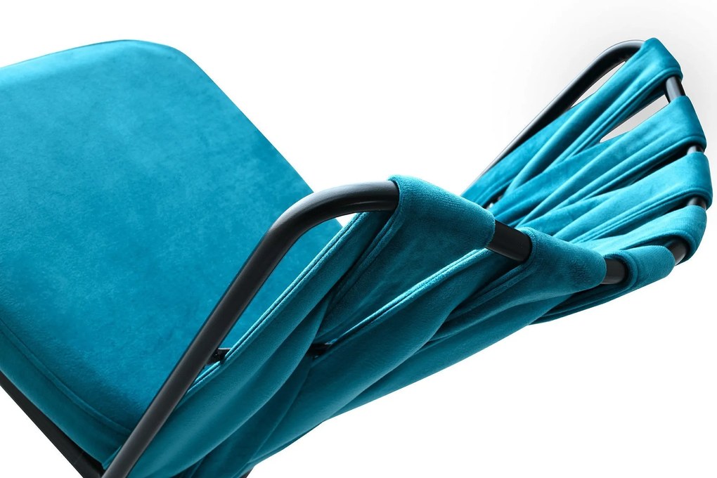 Súprava 4 ks jedálenských stoličiek Kusakli modrá/čierna