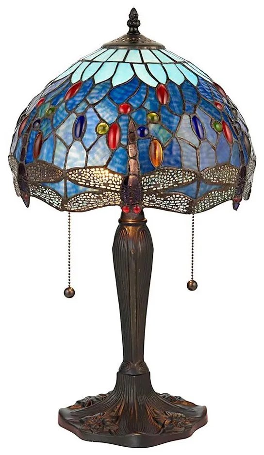 Endon 64090 - Stolná lampa Tiffany DRAGONFLY 2xE27/60W/230V pr. 30 cm