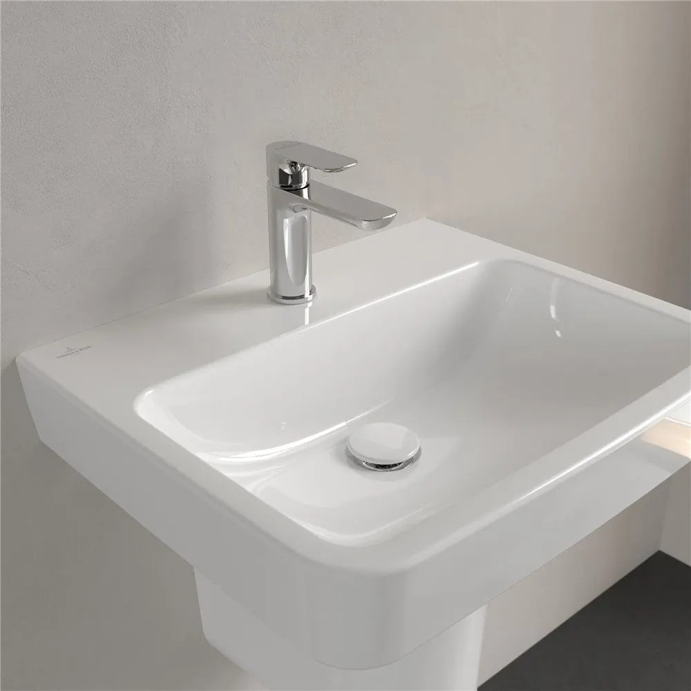 VILLEROY & BOCH O.novo závesné umývadlo s otvorom, bez prepadu, 550 x 460 mm, biela alpská, s povrchom AntiBac a CeramicPlus, 4A4156T2