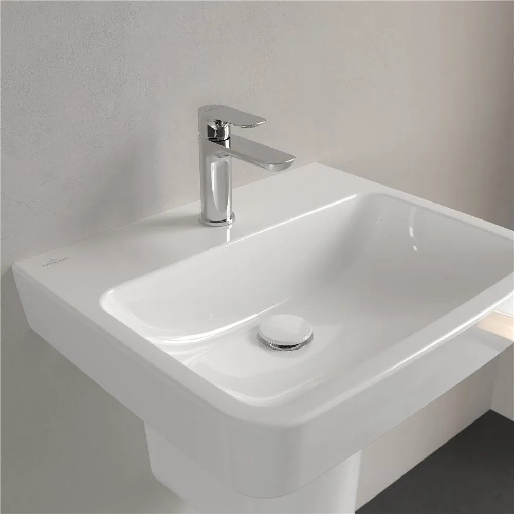 VILLEROY &amp; BOCH O.novo závesné umývadlo s otvorom, bez prepadu, 550 x 460 mm, biela alpská, s povrchom AntiBac a CeramicPlus, 4A4156T2