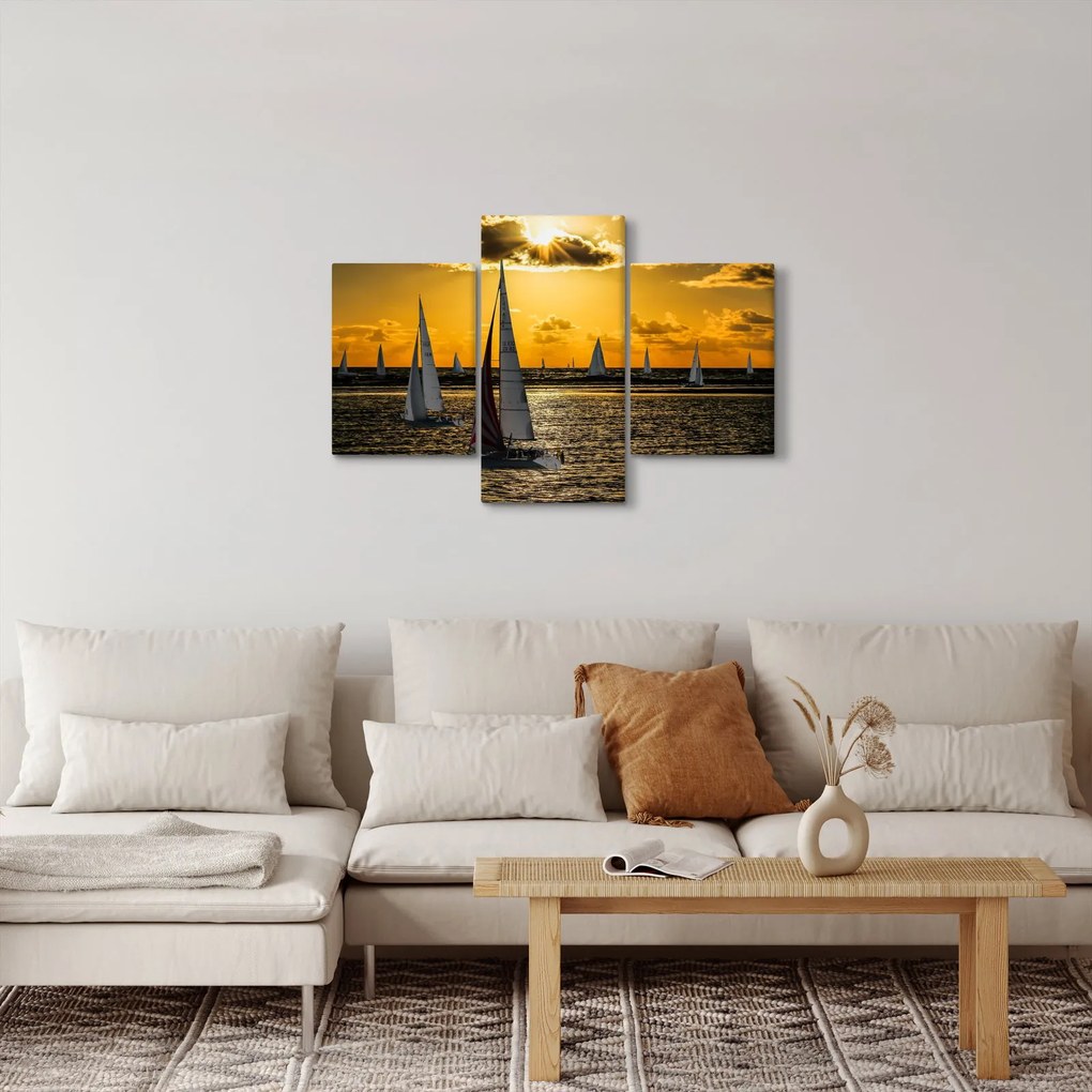 Obraz jachty v západe slnka (90x60 cm)