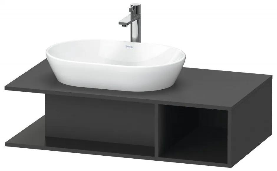 DURAVIT D-Neo závesná skrinka pod umývadlo na dosku, 1 otvorená priehrada vpravo, 1000 x 550 x 260 mm, grafit matný, DE492904949
