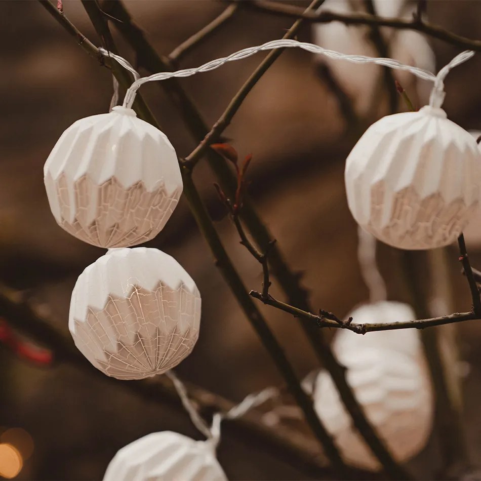 DECOLED Svetelná reťaz LED na batérie, 10 teplých bielych LED diód, 1,8 m, guľa