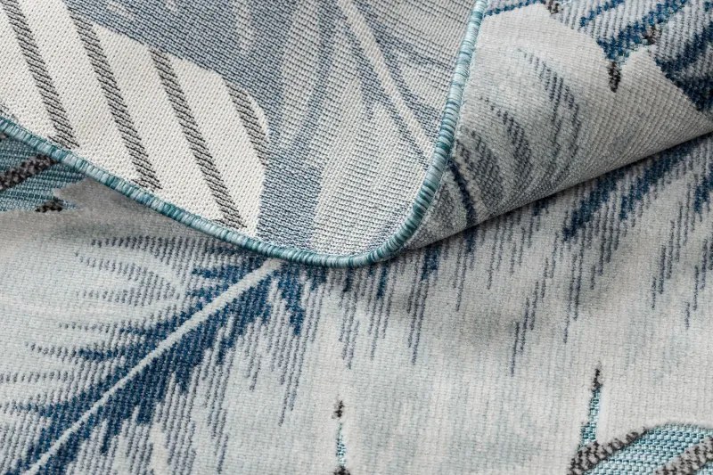 Kusový koberec Botanic 65242 Feathers aqua – na von aj na doma, 176x270, modrá, chodba / predsieň, Dywany Łuszczów
