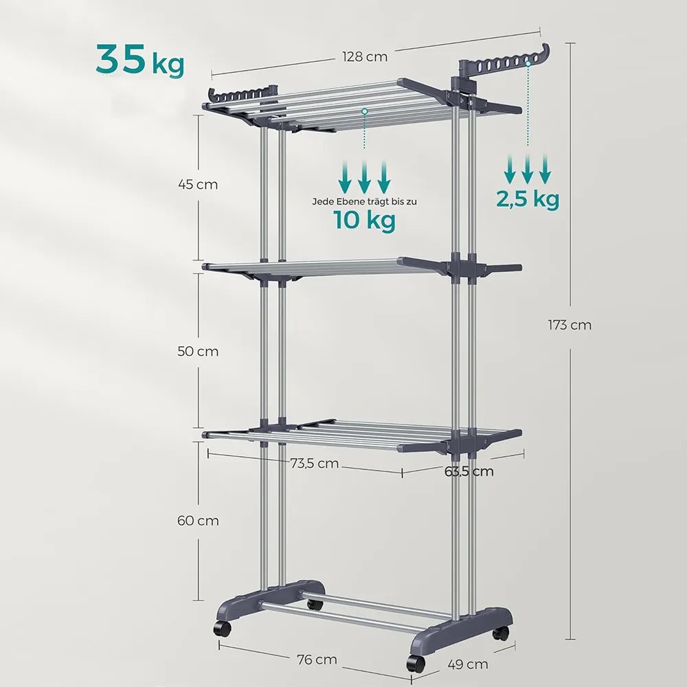 Viacposchodový sušiak na bielizeň