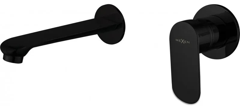 Mexen DOX - Umývadlová batéria pod omietku, dvojotvorová, komplet, čierna, 75215-70