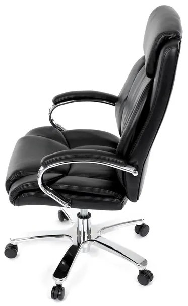 Kancelárske kreslo RYZAR — ekokoža, čierna, nosnosť 150 kg