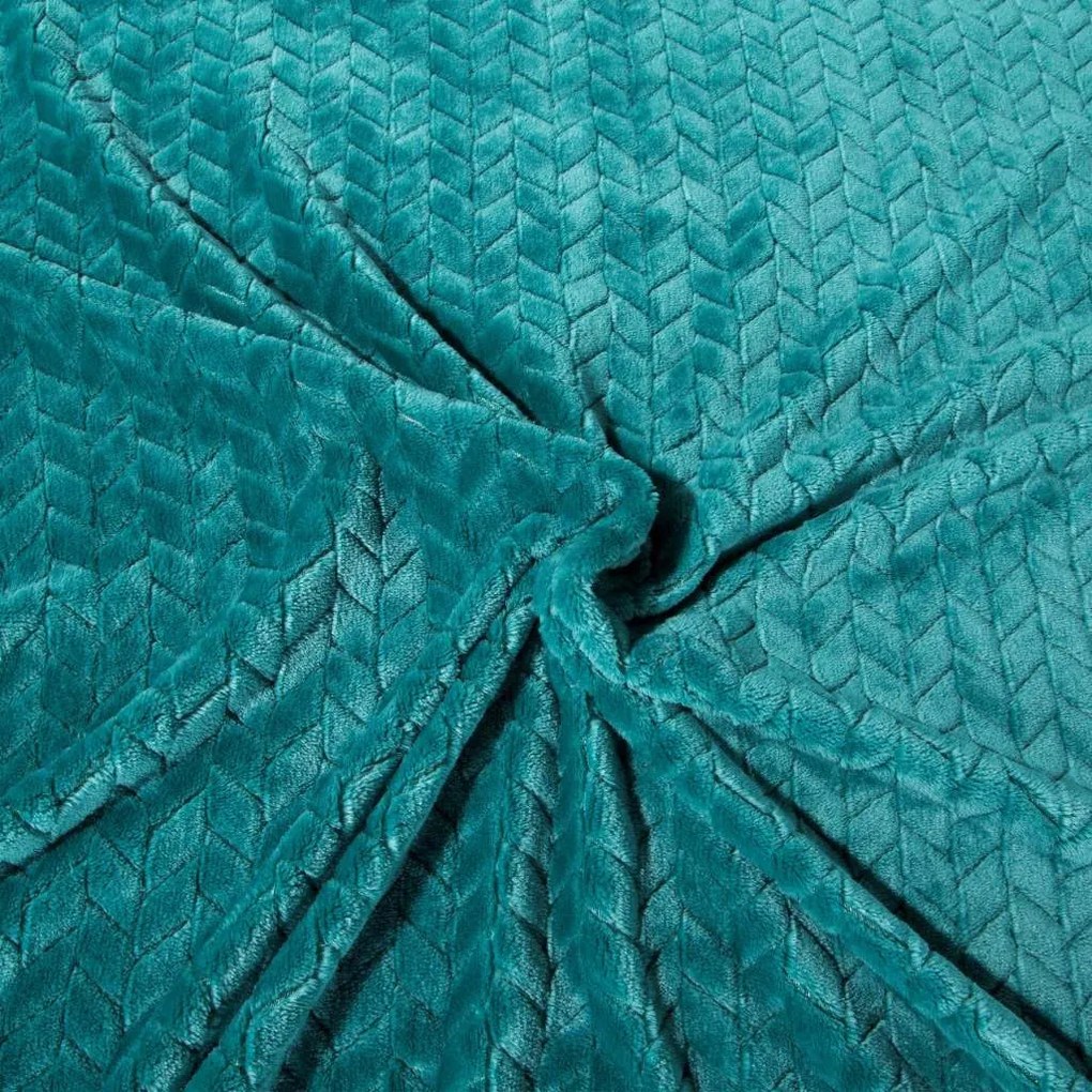 domtextilu.sk Tyrkysová hrejivá deka s geometrickým motívom 70 x 160 cm