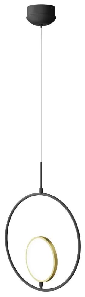 Aigostar - LED Luster na lanku LED/15W/230V 6500K čierna/zlatá