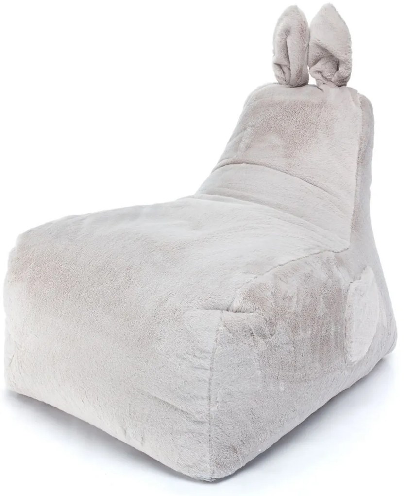 INTERMEDIC SK Sedací vak Bunny L Lapit – 300 L, detský vak s uškami, plyšový Farba: 03 - sivý