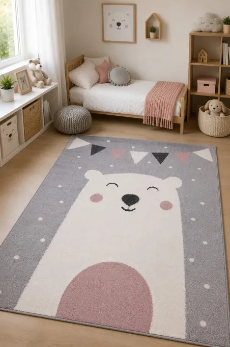 Koberec SKANDI KIDS A1098A sivý / krémový