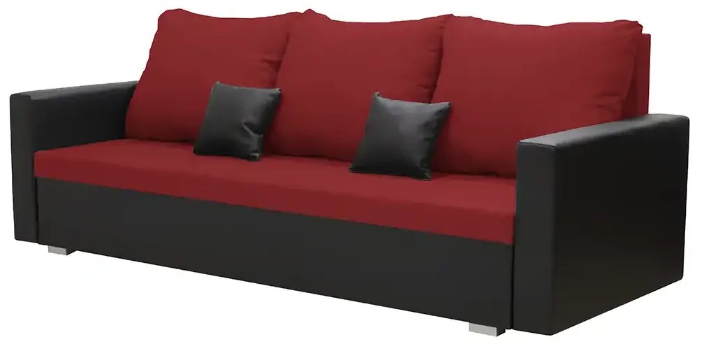 Pohovka 3-miestna s funkciou spania EKO Červená/čierna