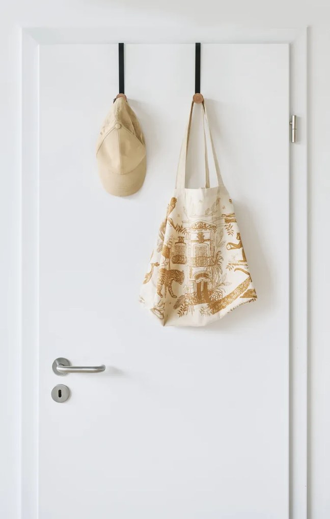 Zeller Present Háčik na dvere, čierny kov, drevo, 2 ks v sade