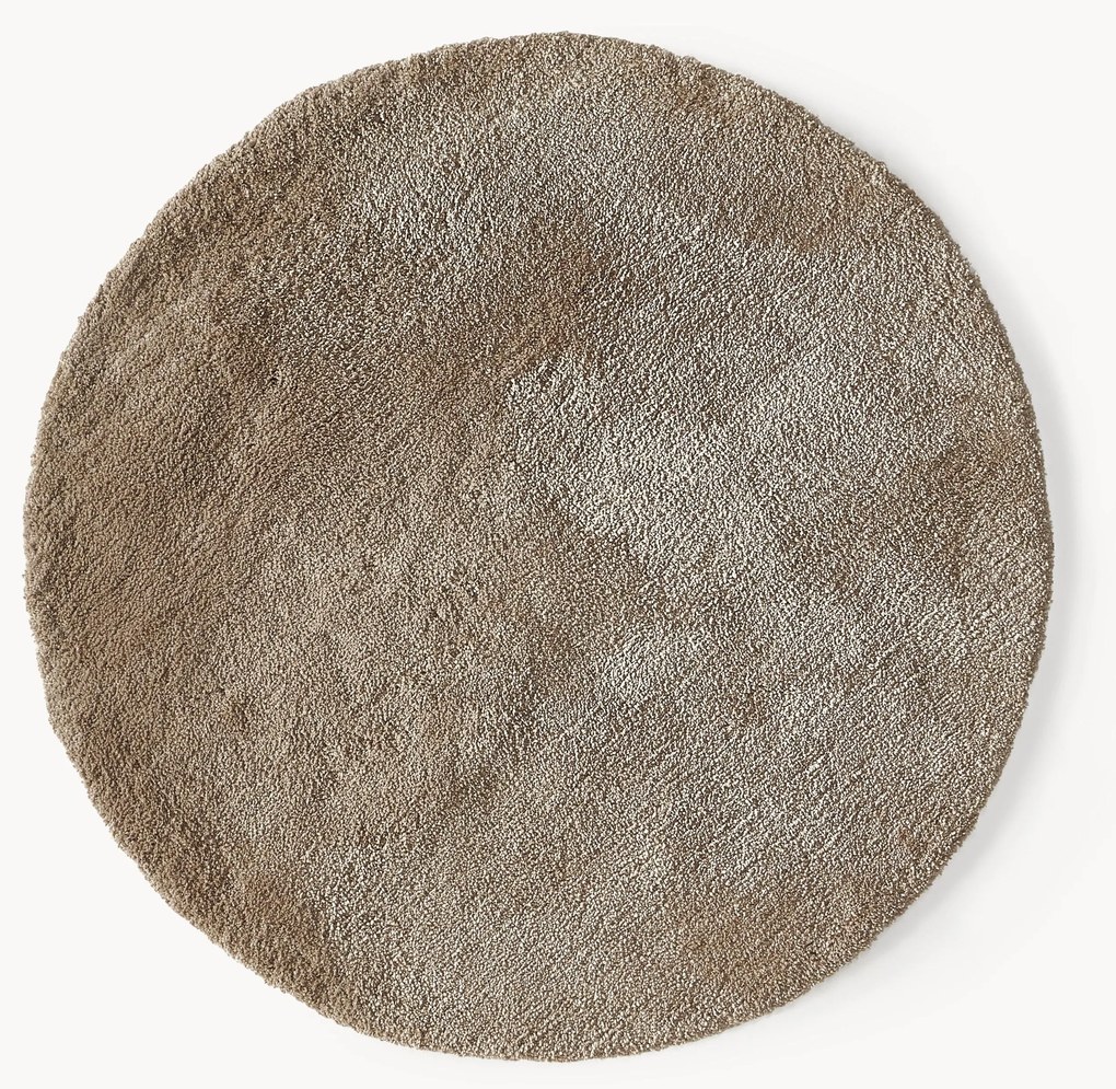 Okrúhly huňatý koberec's vysokým vlasom Leighton