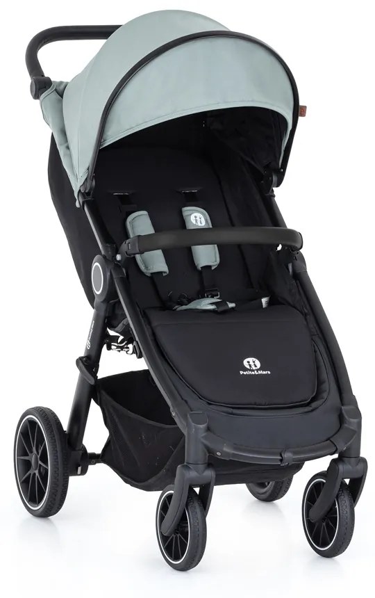 PETITE&MARS kočík športový Street+ RWS black iron green complete
