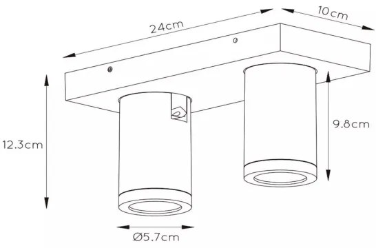 Lucide 09930/10/31 - LED Stmievateľné bodové svietidlo TAYLOR 2xGU10/5W/230V IP44