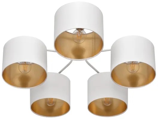 Luster prisadený ALBA 5xE27/15W/230V biela/zlatá