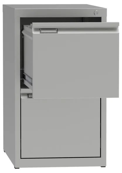 Kovová kartotéka A4, 2 zásuvky, sivá