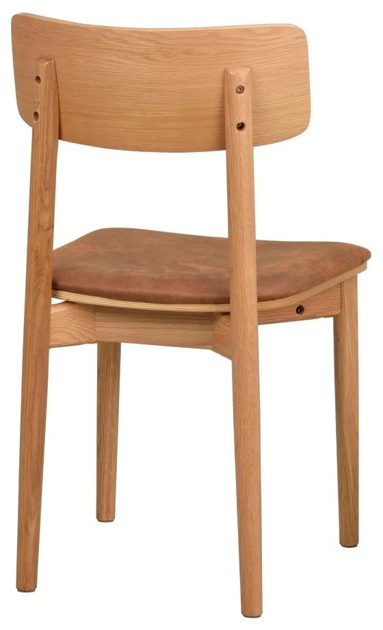 Jedálenská stolička z imitácie kože v koňakovohnedo-prírodnej farbe v súprave 2 ks Wolcott – Rowico