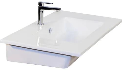 Kúpeľňový nábytkový set Pulse 90 cm s keramickým umývadlom a zrkadlom s LED osvetlením dub sivý