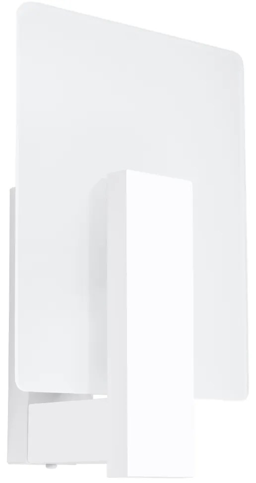 Nástenné svietidlo Lappo, 1x mliečne sklenené tienidlo, drevo v bielej farbe