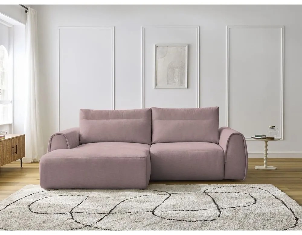 Svetloružová rohová pohovka Aden – Bobochic Paris