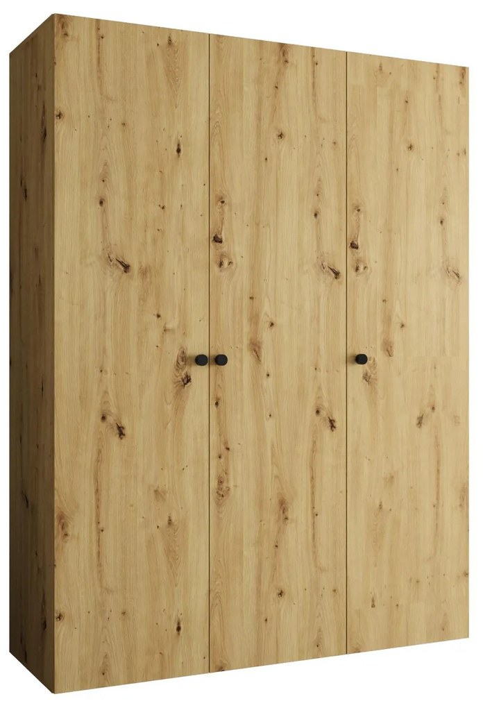 Šatníková skriňa 150 cm Parna 1 (dub artisan + čierna). Akcia -20%. Vlastná spoľahlivá doprava až k Vám domov. 1125866