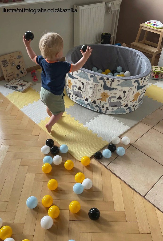 Detský molitanový bazénik VEVERIČKA + 200 guličiek - šedý