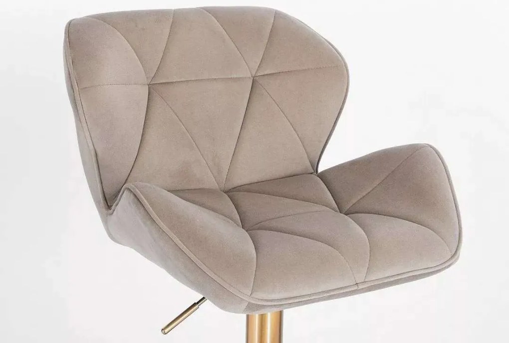 LuxuryForm DESIGN Barová stolička MILANO VELUR na čiernom tanieri - latte