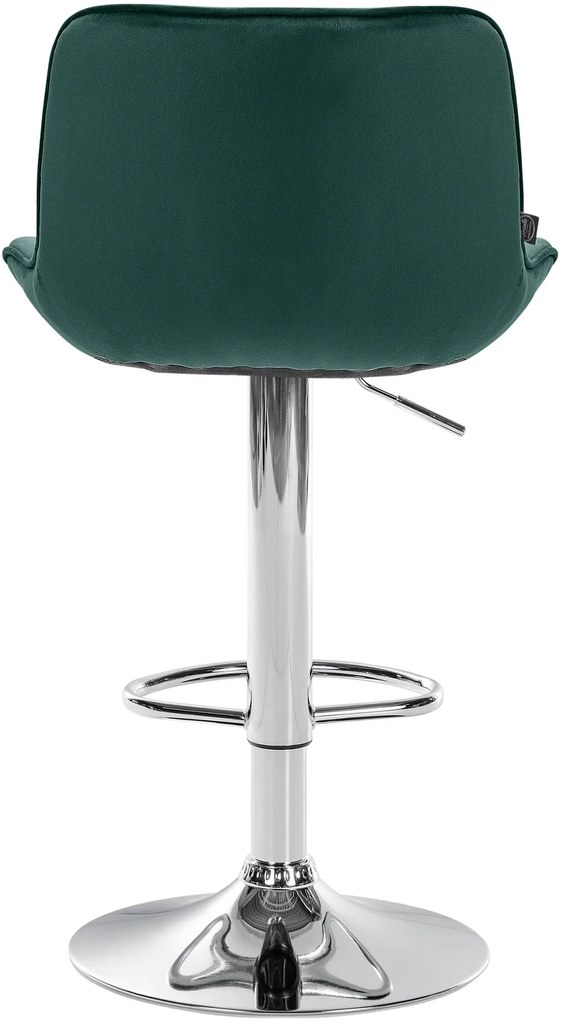 Design-Shop 2x Barová stolička Vonore - zamat, chróm rám - Zelená