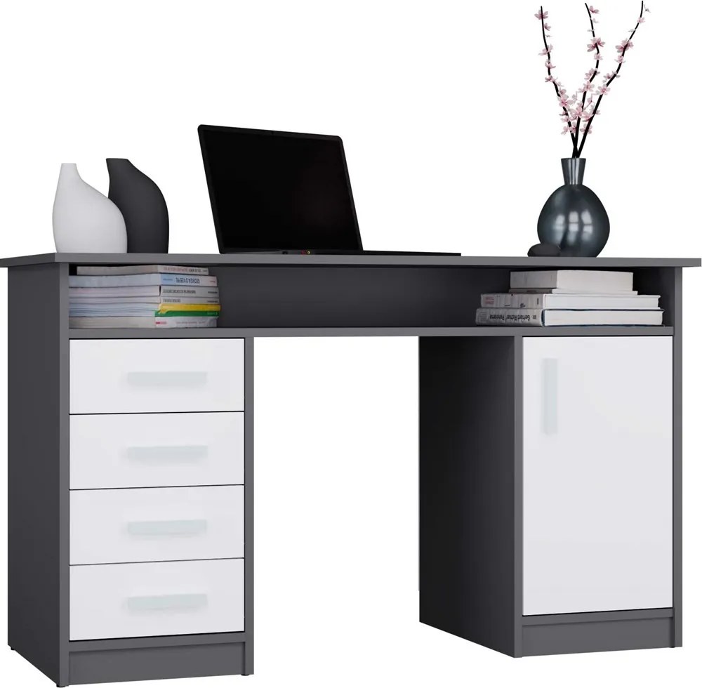 Písací stôl ADA 125 cm antracit/biely
