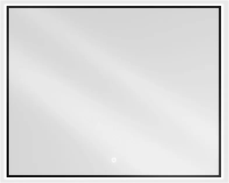 Mexen Erma kúpeľňové zrkadlo s podsvietením 100 x 80 cm, LED 6000K, proti zahmlievaniu, čierny rám - 9814-100-080-611-70