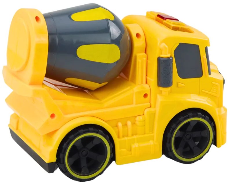 LEAN TOYS Domiešavač betónu, svetlá, zvuk - žlté