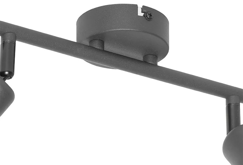 Dizajnové stropné svietidlo čierne so zlatom 2-svetlo - Noud