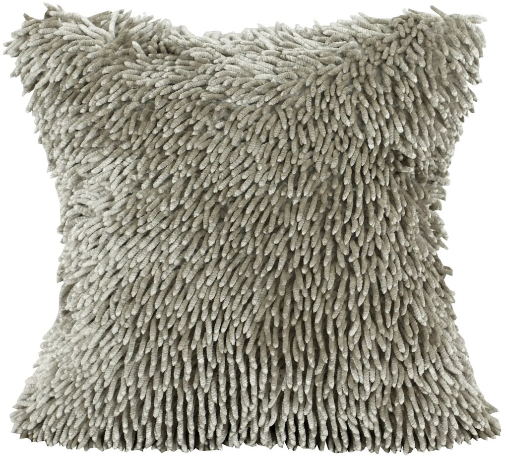 CHLPATÁ DEKORAČNÁ OBLIEČKA NA VANKÚŠ SHAGGY1 40X40 CM BÉŽOVÁ