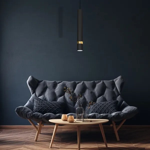 Závesný luster na lanku JOKER 1xGU10/25W/230V čierna/zlatá