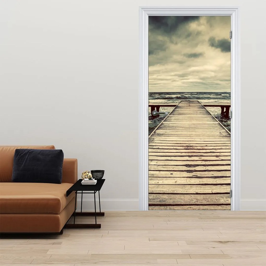 Fototapeta na dvere - Drevené mólo na mori (95x205cm)