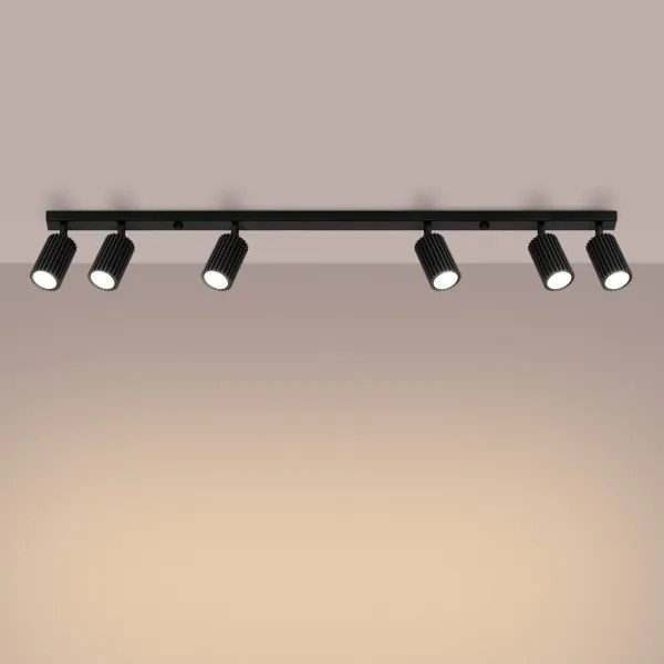 Sollux SL.1585 - Bodové svietidlo KARBON 6xGU10/10W/230V čierna