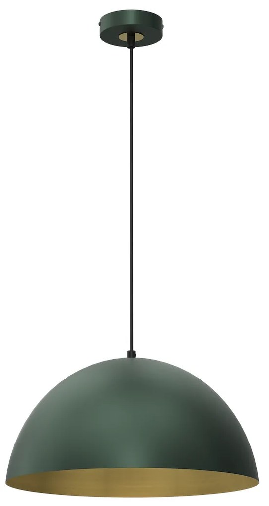 Závesné svietidlo Beta, 1x zlaté/zelené kovové tienidlo, (fi 35cm), gr/g