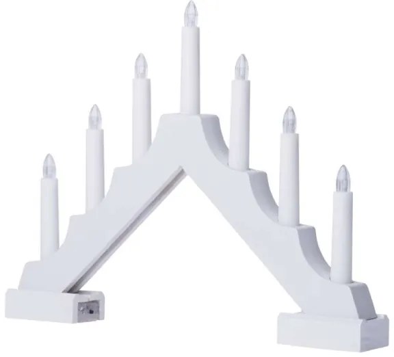 LED Vianočný svietnik 7xLED/2xAA biela